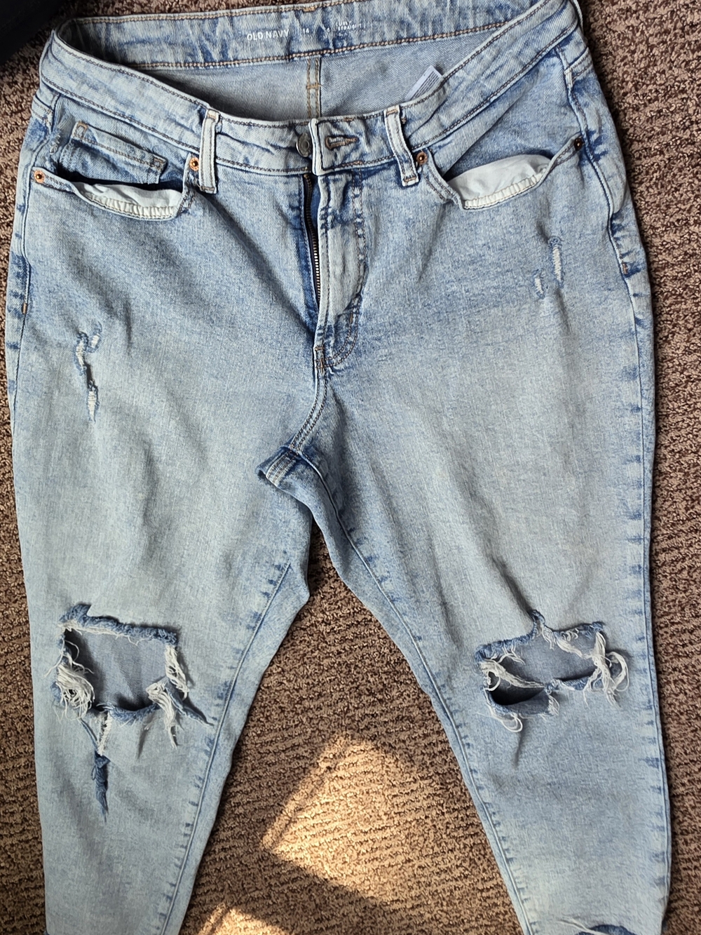 Old Navy Light Wash Distressed Boyfriend Jeans